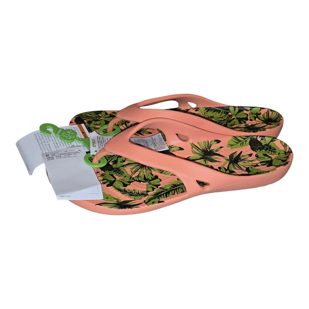 Crocs Kadee II Palm Print 209771-83E Flip Flops with‎ palm Women's 10 New